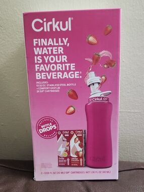 Cirkul Pink Stainless Steel Water Bottle with Comfort Grip Lid